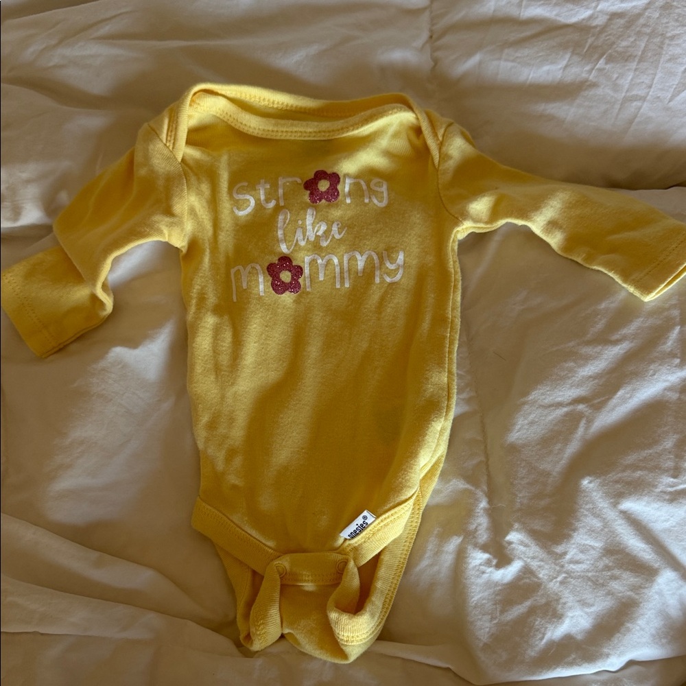 Gerber butter yellow long sleeve bodysuit NEVER WORN